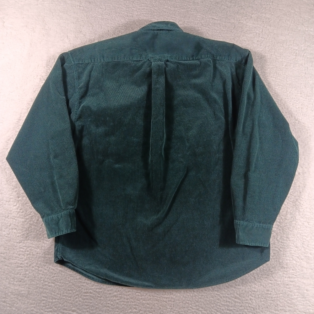 Vintage 90s Eddie Bauer Shirt Mens XL Green Corduroy Buttom Down Hipster Grandpa - Picture 5 of 9